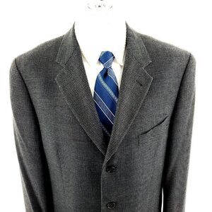 Joseph Abboud Silk‎ Tweed Wool 3 Button Sport Coat 40R Blue Brown Check